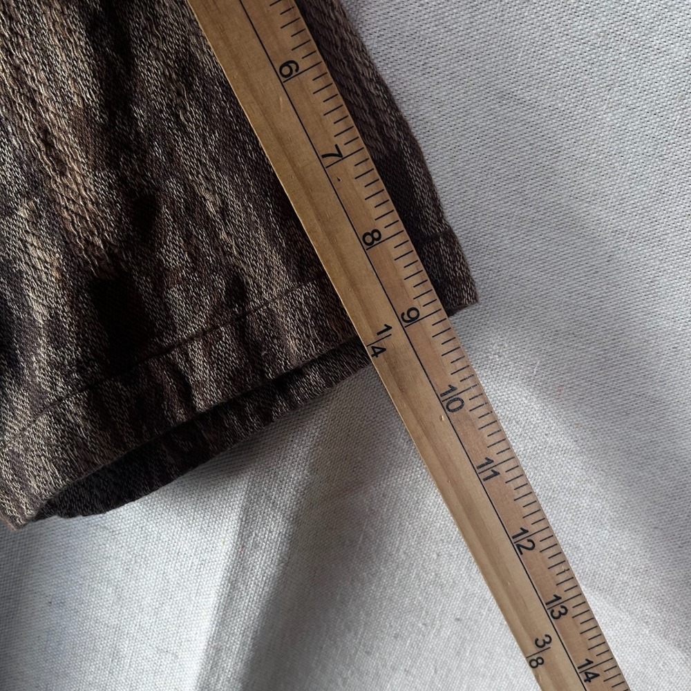 Men's Short Sleeve Brown Patterned Button-Up Shirt - Picture 7 of 7